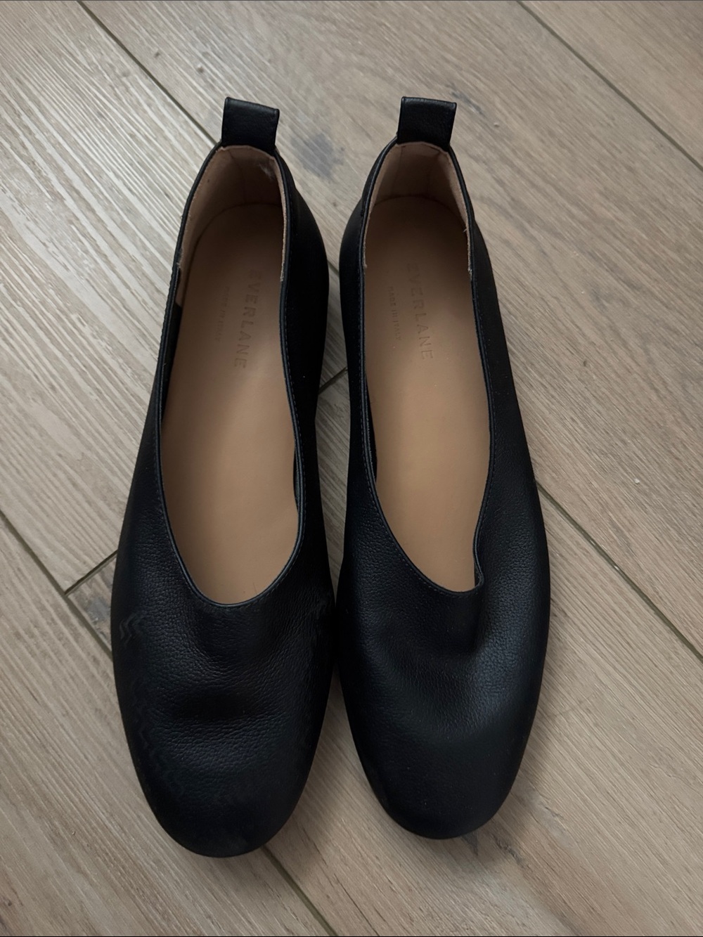 Everlane Black Leather Glove Flats